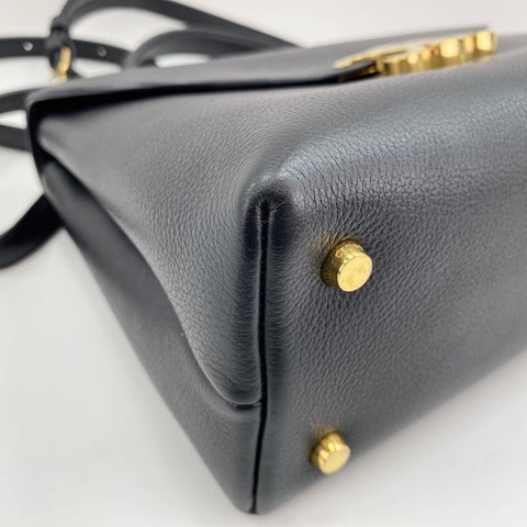 CELINE Triomphe 2WAY Sac à main avec poignée supérieure noir WS30847