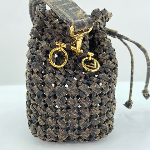 FENDI 2WAY, Zucca Handbag Brown WS30859