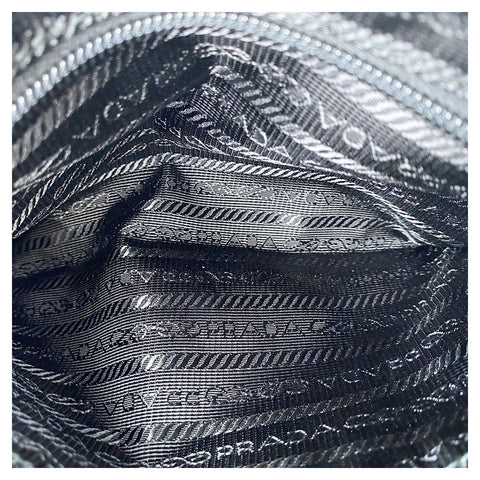 PRADA Triangular plate Shoulder Bag black WS30861