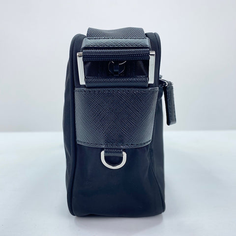 PRADA Triangular plate Shoulder Bag black WS30861