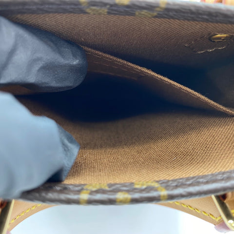 LOUIS VUITTON Petite Sac Plat Handbag Brown WS30865