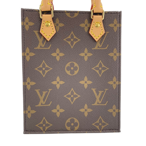 LOUIS VUITTON Petite Sac Plat Handbag Brown WS30865