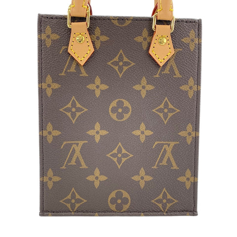 LOUIS VUITTON Petite Sac Plat Handbag Brown WS30865