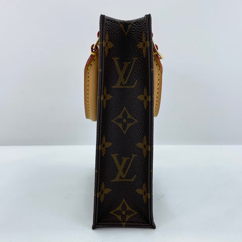 LOUIS VUITTON Petite Sac Plat Handbag Brown WS30865