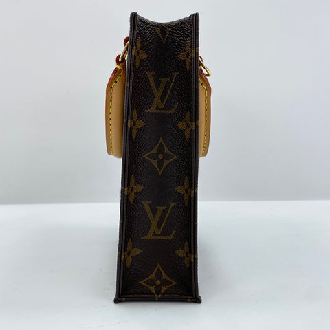 LOUIS VUITTON Petite Sac Plat Handbag Brown WS30865