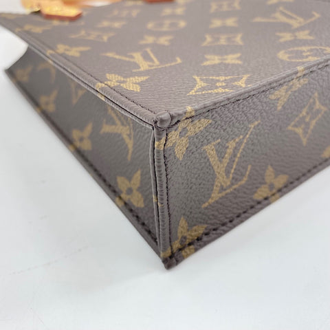 LOUIS VUITTON Petite Sac Plat Handbag Brown WS30865