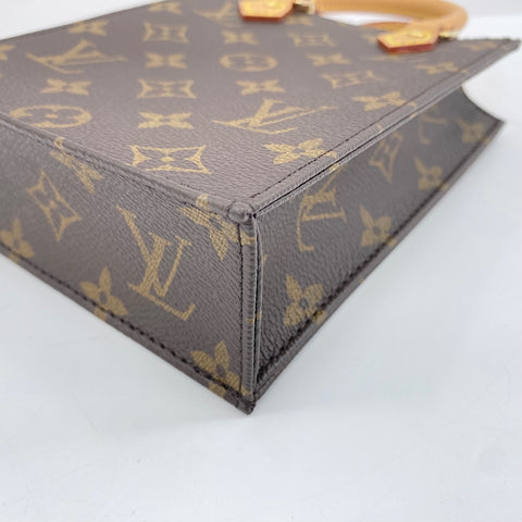 LOUIS VUITTON Petite Sac Plat Handbag Brown WS30865