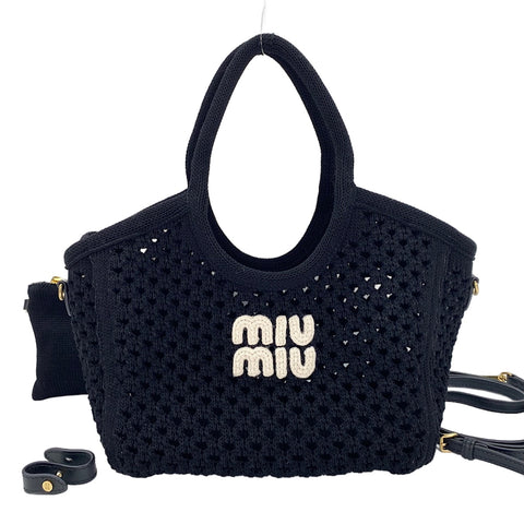 Miu Miu Ivy Mesh Handbag black WS30866