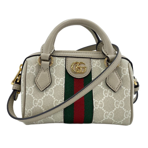 GUCCI Shelly line 2WAY Handbag beige WS30874