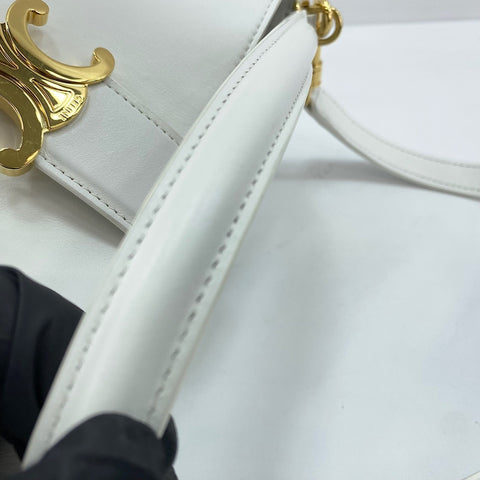 CELINE Louise 2WAY Handbag white WS30875
