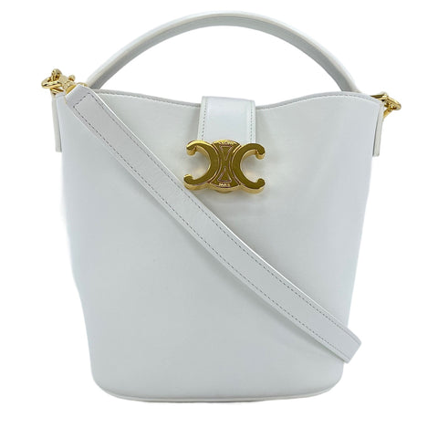 CELINE Louise 2WAY Handbag white WS30875