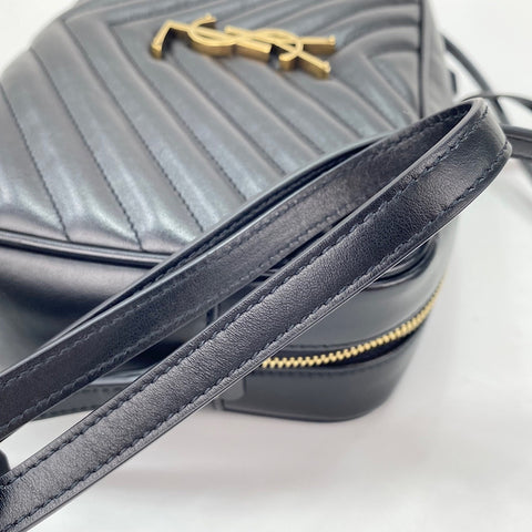 YVES SAINT LAURENT Lou Camera Bag Fringe Shoulder Bag black WS30876