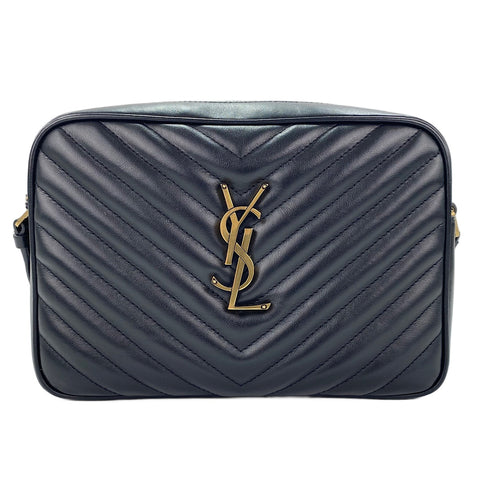 YVES SAINT LAURENT Lou Camera Bag Fringe Shoulder Bag black WS30876