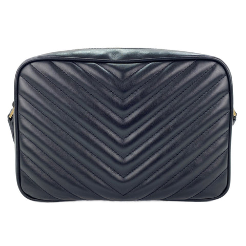 YVES SAINT LAURENT Lou Camera Bag Fringe Shoulder Bag black WS30876