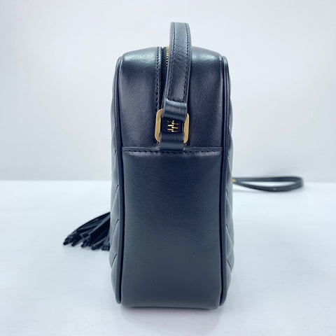 YVES SAINT LAURENT Lou Camera Bag Fringe Shoulder Bag black WS30876