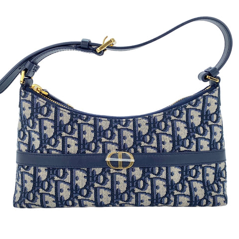 Christian Dior Hobo Trotter Shoulder Bag Navy WS30877