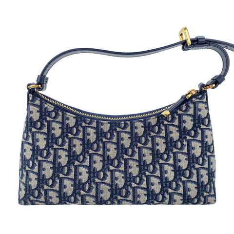 Christian Dior Hobo Trotter Shoulder Bag Navy WS30877