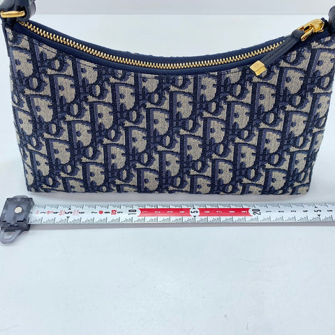 Christian Dior Hobo Trotter Shoulder Bag Navy WS30877
