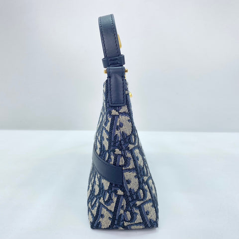 Christian Dior Hobo Trotter Shoulder Bag Navy WS30877
