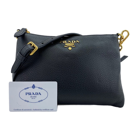 PRADA Vitello Phoenix Shoulder Bag black WS30887