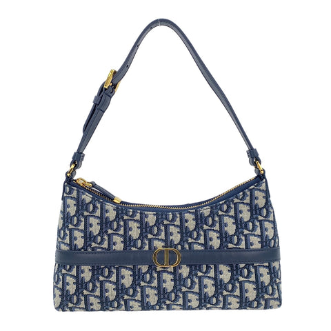 Christian Dior Hobo Trotter Shoulder Bag Navy WS30890
