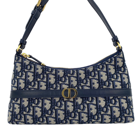 Christian Dior Hobo Trotter Shoulder Bag Navy WS30890