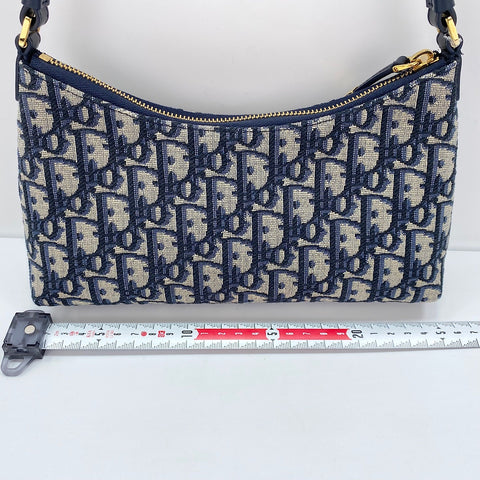 Christian Dior Hobo Trotter Shoulder Bag Navy WS30890