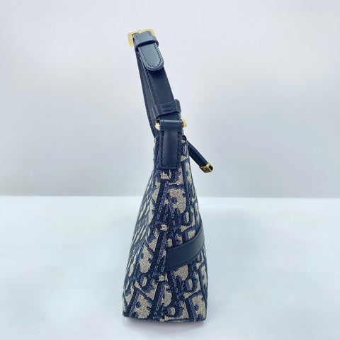 Christian Dior Hobo Trotter Shoulder Bag Navy WS30890