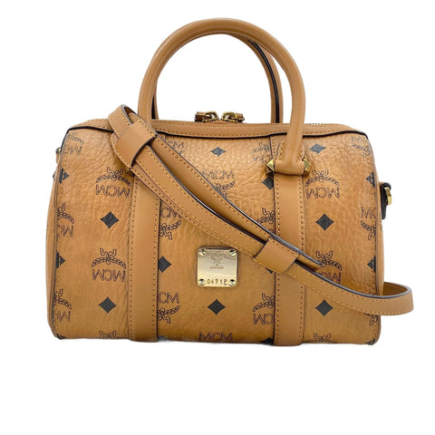 MCM Visetos Monogram 2WAY Handbag Brown WS30894
