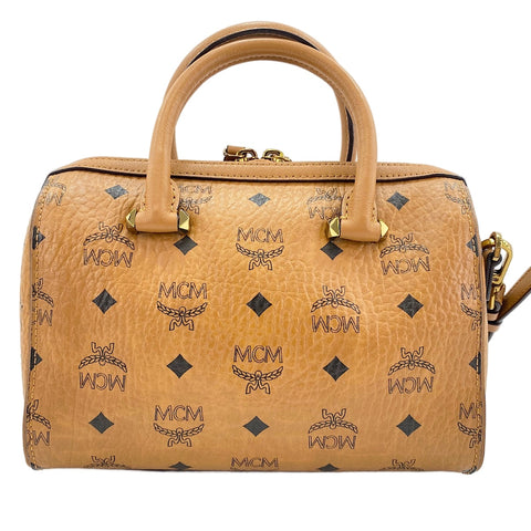 MCM Visetos Monogram 2WAY Handbag Brown WS30894