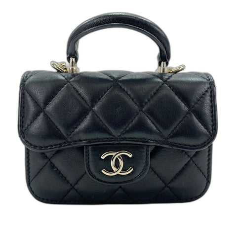 CHANEL Matelasse Shoulder Bag lambskin black WS30900