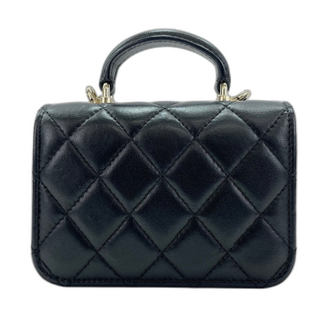 CHANEL Matelasse Shoulder Bag lambskin black WS30900