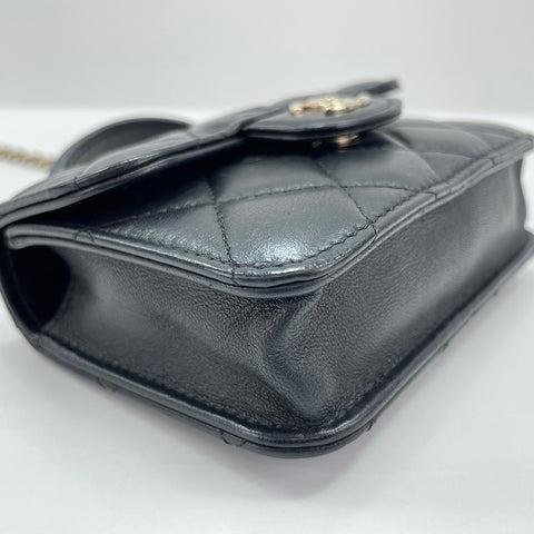 CHANEL Matelasse Shoulder Bag lambskin black WS30900