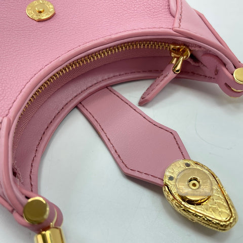 BVLGARI Senpenti Ellipse Micro Snakehead Shoulder Bag leather pink WS30903