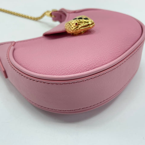 BVLGARI Senpenti Ellipse Micro Snakehead Shoulder Bag leather pink WS30903