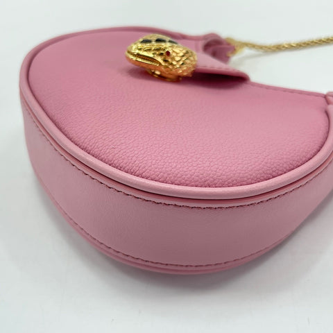 BVLGARI Senpenti Ellipse Micro Snakehead Shoulder Bag leather pink WS30903