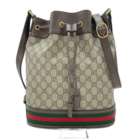 GUCCI Ophidia GG Mini Bucket Shoulder Bag Brown WS30904
