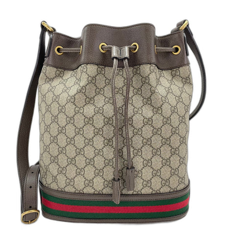 GUCCI Ophidia GG Mini Bucket Shoulder Bag Brown WS30904