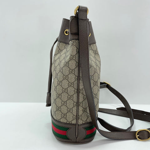 GUCCI Ophidia GG Mini Bucket Shoulder Bag Brown WS30904