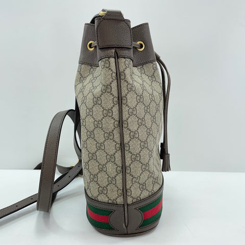 GUCCI Ophidia GG Mini Bucket Shoulder Bag Brown WS30904