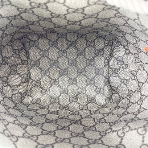 GUCCI Lido Collection Logo Print Shoulder Bag canvas beige WS30907