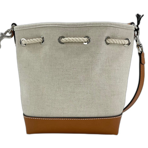 GUCCI Lido Collection Logo Print Shoulder Bag canvas beige WS30907