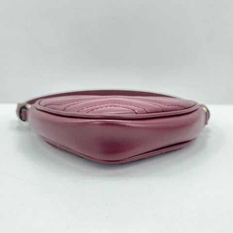 GUCCI GG Marmont Hart Handbag leather wine-red WS30908