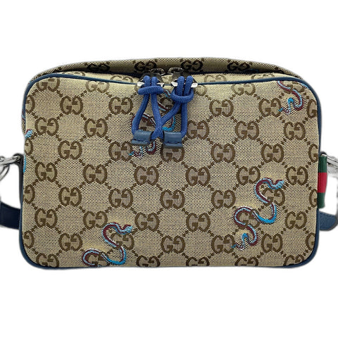 GUCCI Snake embroidery 2-way Shoulder Bag Brown WS30910