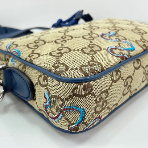 GUCCI Snake embroidery 2-way Shoulder Bag Brown WS30910