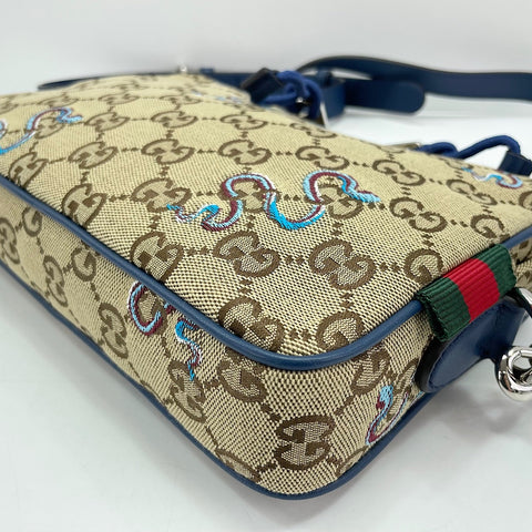 GUCCI Snake embroidery 2-way Shoulder Bag Brown WS30910