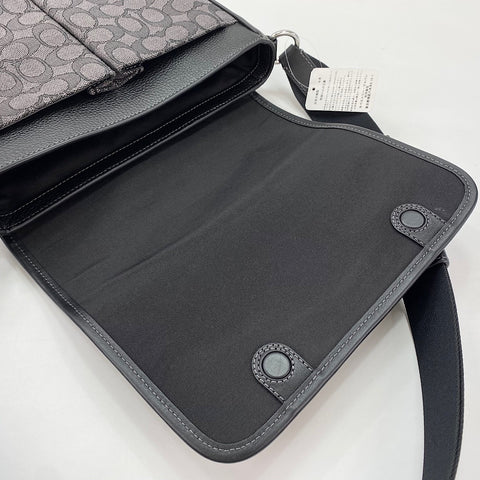 COACH Sprint Map Bag Signature Shoulder Bag leather black WS30917