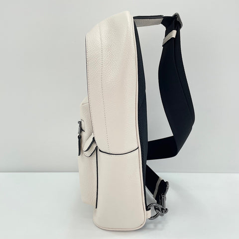 COACH West Pack Varsity motif body bag leather white WS30921