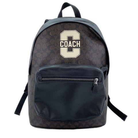 COACH West Backpack Signature Canvas with Varsity Graphic Signature Backpack  Daypack black WS30922