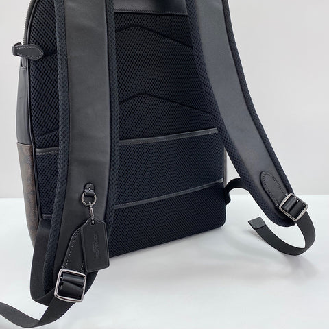 COACH West Backpack Signature Canvas with Varsity Graphic Signature Backpack  Daypack black WS30922